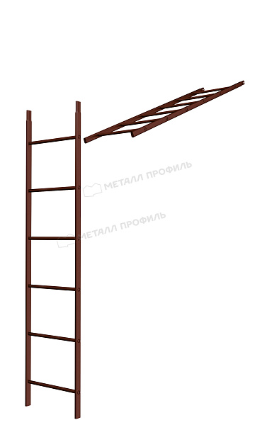 Лестница кровельная стеновая дл. 1860 мм без кронштейнов (8017) ― где купить в Улан-Удэ? В нашем интернет-магазине!