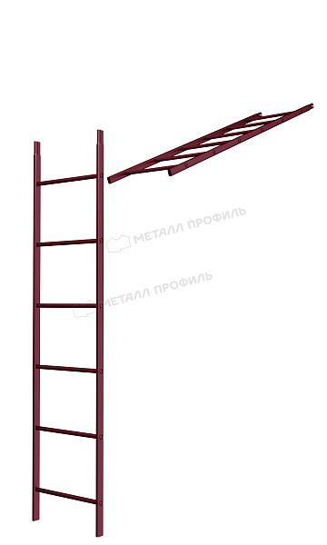 Лестница кровельная стеновая дл. 1860 мм без кронштейнов (3005) ― где купить в Улан-Удэ? В Компании Металл Профиль!
